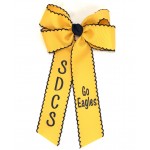 St. Dominic’s (Yellow Gold) / Navy Pico Stitch Bow w/ Tails - 5 Inch